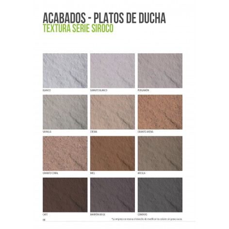Plato de ducha Serie Siroco acabado