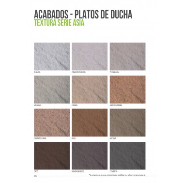 Plato de ducha Serie Asia acabado
