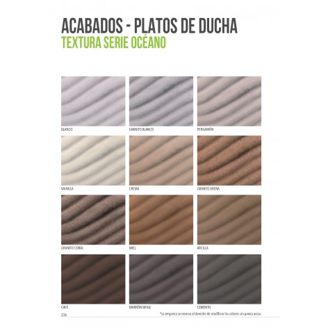Plato de ducha Serie Océano acabado