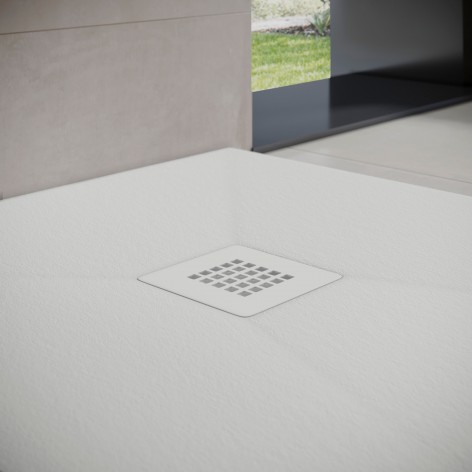 Plato de ducha antideslizante Slate Color blanco rejilla