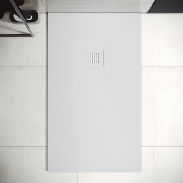 Plato de ducha antideslizante Slate Color blanco