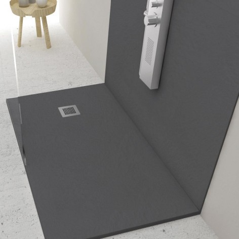 Plato de ducha antideslizante Slate Color gris rejilla
