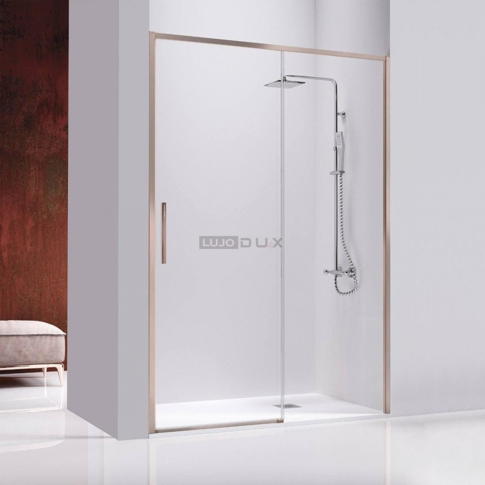Mampara de ducha Masela fijo y corredera oro rosa