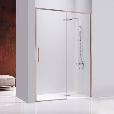 Mampara de ducha Masela fijo y corredera oro rosa