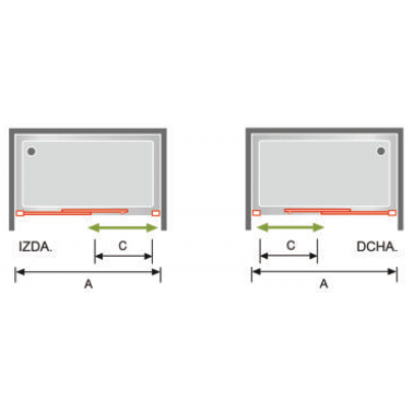 Mampara de ducha Yoko fijo y corredera