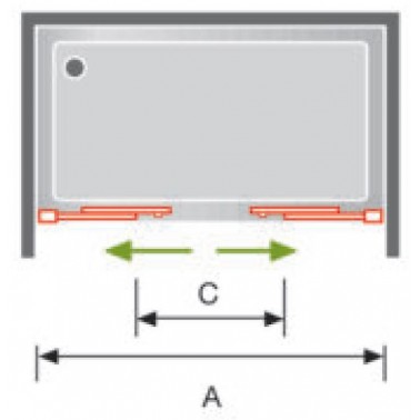 Mampara de ducha Glasé 2 fijos y 2 correderas Blanco