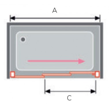 Mampara de ducha Diana fijo y 2 correderas