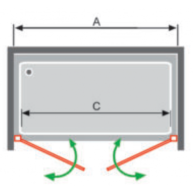 Mampara de ducha Nardi 2 abatibles negro