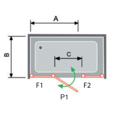Mampara de ducha Nardi fijo y abatible y fijo