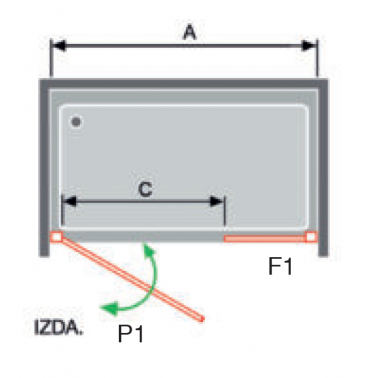 Mampara de ducha Nardi fijo y abatible