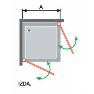 Mampara de ducha Nardi 2 abatibles negro