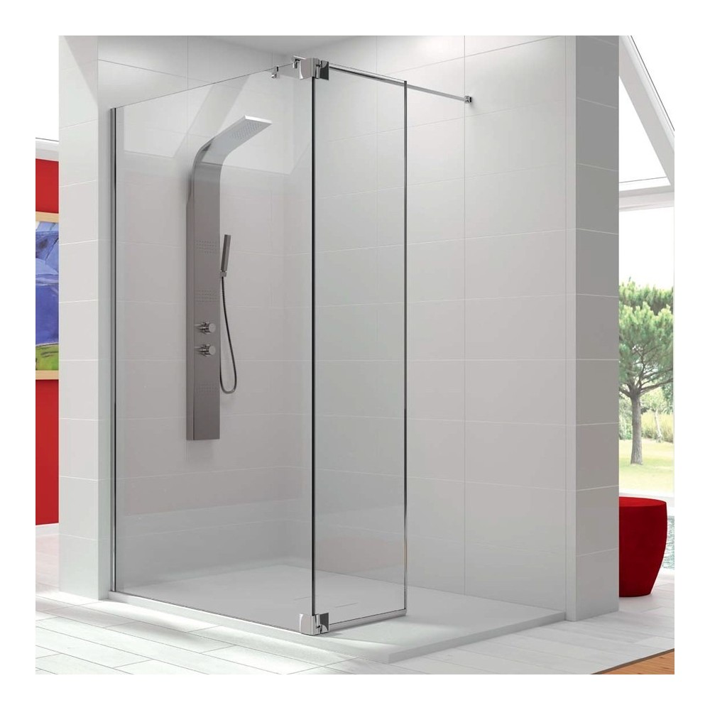 Mampara de ducha Fresh fijo de ducha y puerta abatible Transparente